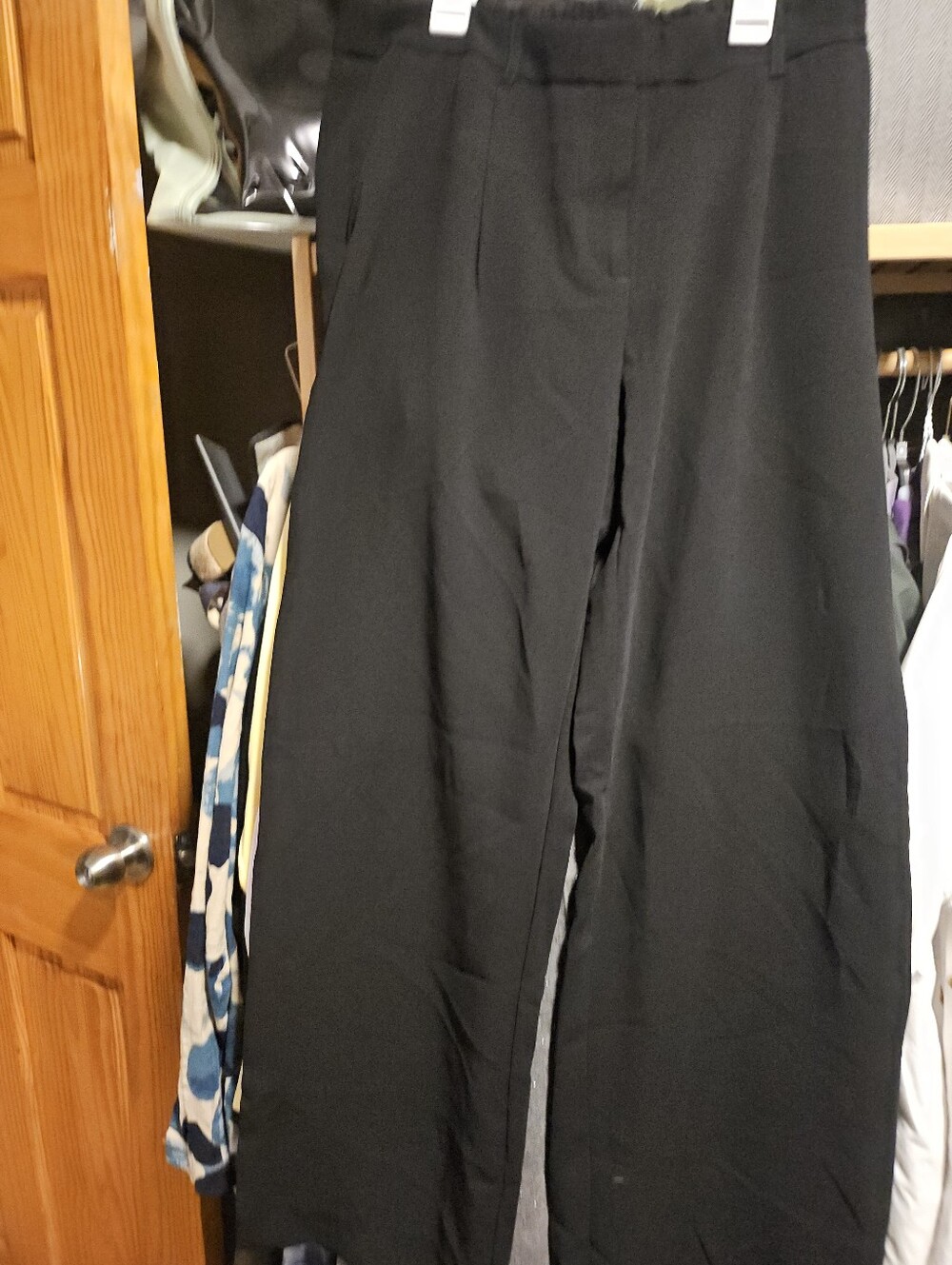 DKNY Black Wide-Leg Women's Trousers